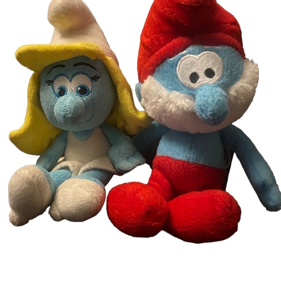Vintage Plush toy PaPa Smurf & Smurfette - Picture 1 of 5
